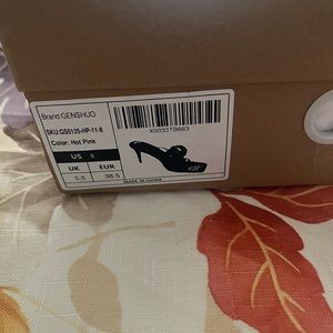 Hot pink wrap up heels